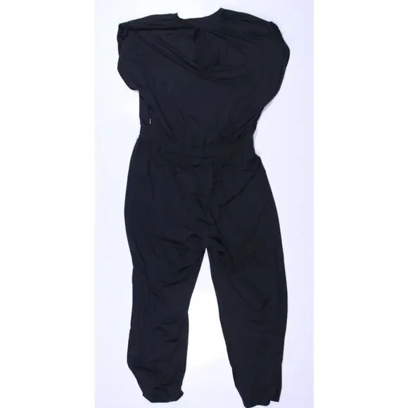 Vuori womens short sleeve lux crew neck t-shirt jumpsuit keyhole black sz XL - Picture 5 of 8